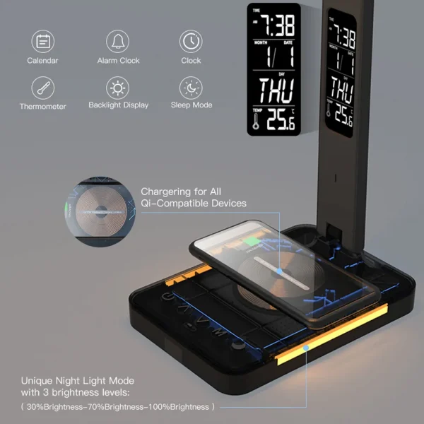 Wireless Charging LED Schreibtisch Lampe – Bild 2