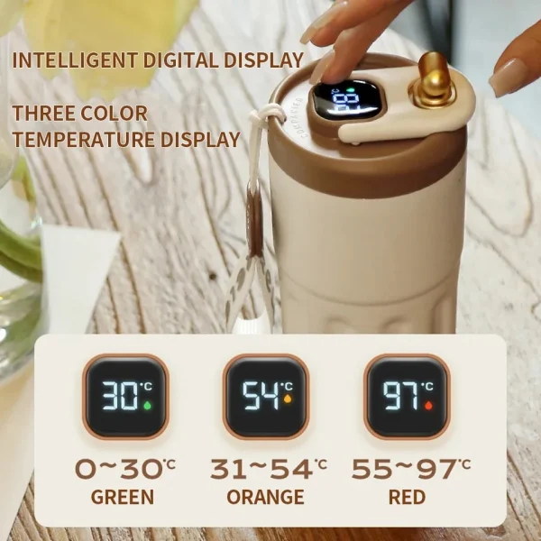 420ml Smart Thermos flasche für Kaffee LED Temperatur anzeige Kaffeetasse Edelstahl becher für Camping geschenke – Bild 2