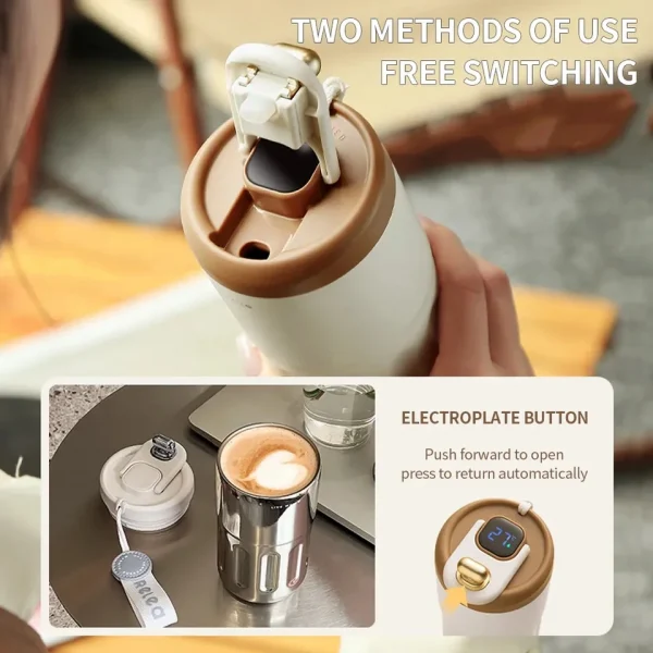 420ml Smart Thermos flasche für Kaffee LED Temperatur anzeige Kaffeetasse Edelstahl becher für Camping geschenke – Bild 3