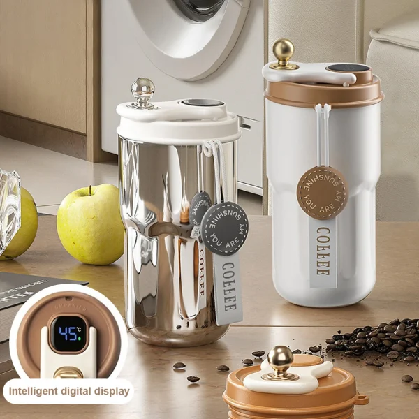 420ml Smart Thermos flasche für Kaffee LED Temperatur anzeige Kaffeetasse Edelstahl becher für Camping geschenke